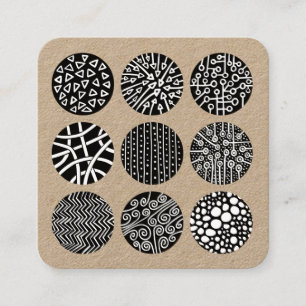 Dekorierte Kreise Quadratische Visitenkarte