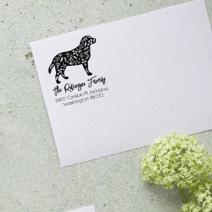 Dekorierte Labrador-Rücksendeadresse Gummistempel