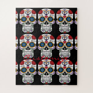 Dekorierte menschliche Schädel Art Thunder_Cove Puzzle