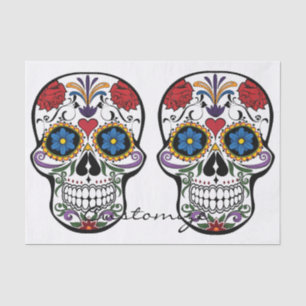 Dekorierte menschliche Schädel Art Thunder_Cove Seidenpapier