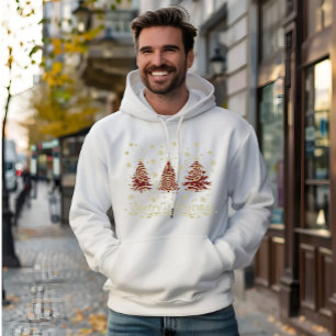Dekorierte, moderne frohe Weihnachtskiefern Hoodie