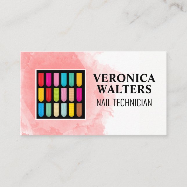 Dekorierte Nägel | Hintergrund Wasserfarbe Treuekarte (Vorderseite)