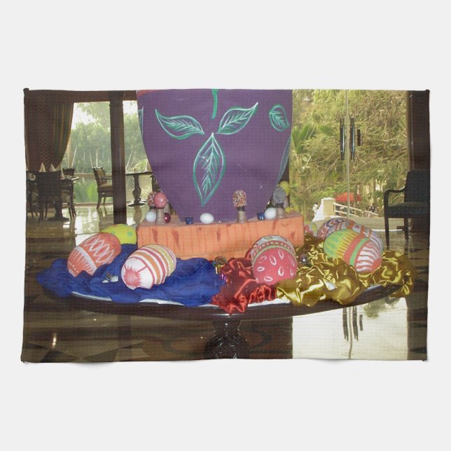 Dekorierte Ostereier Art Print Geschirrtuch (Horizontal)