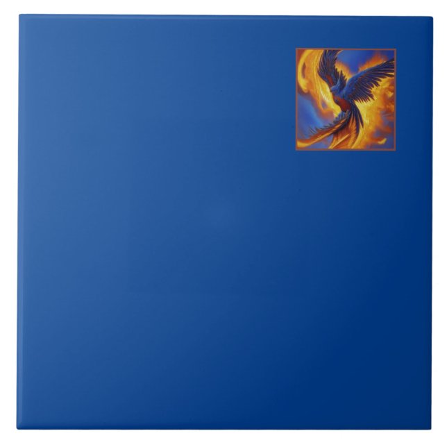 Dekorierte Tile - Deep Blue Color - Phoenix Art Fliese (Vorderseite)