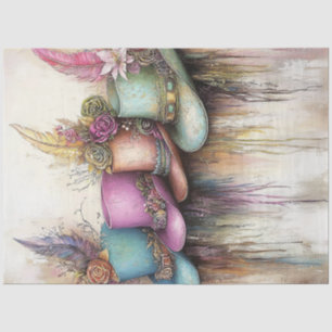 Dekorierte Verzierte Hats Feathers Elements Seidenpapier