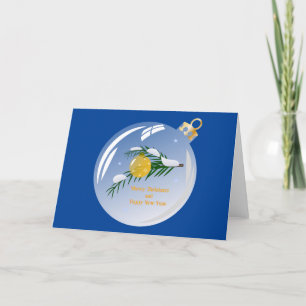 Dekorierte Weihnachtszweig in Bauble Dankeskarte