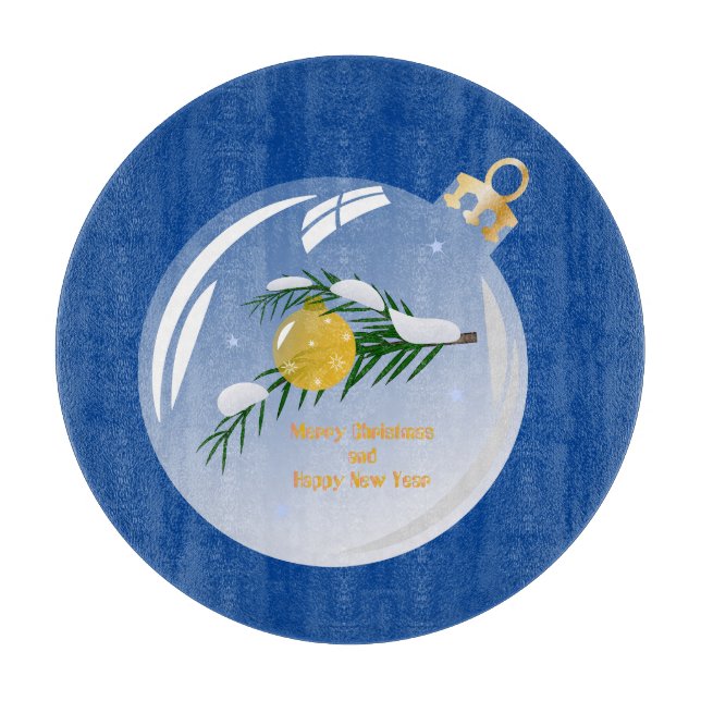 Dekorierte Weihnachtszweig in Bauble Schneidebrett (Vorderseite)