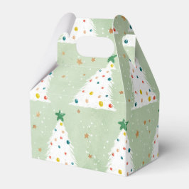 Dekorierte weiße Weihnachtsbaumen Grüner Stern & O Geschenkschachtel