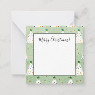 Dekorierte weiße Weihnachtsbaumen Grüner Stern & O Mitteilungskarte
