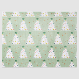 Dekorierte weiße Weihnachtsbaumen Grüner Stern & O Seidenpapier