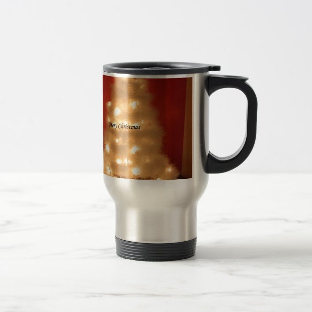 Dekorierte weiße Weihnachtsbaumsammlung Reisebecher (Rechts)