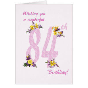 Dekorierte Zahlen der 84. Blume
