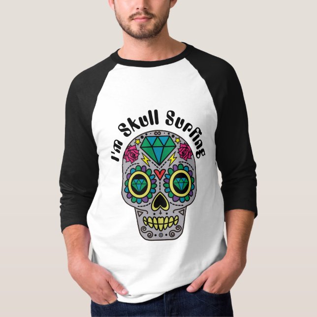 Dekorierter Abstrakter SchädelT - Shirt (Vorderseite)