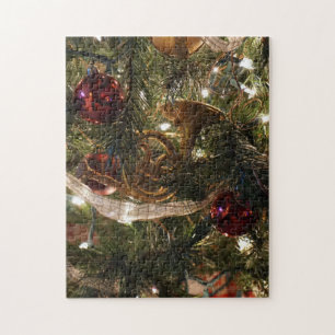 Dekorierter Christbaum Nah Puzzle