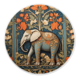 Dekorierter Elefant William Morris inspirierte Blu Keramikknauf