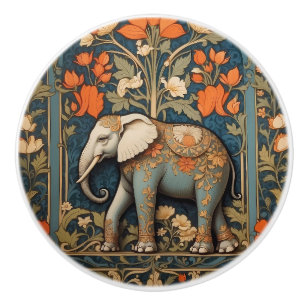 Dekorierter Elefant William Morris inspirierte Blu Keramikknauf