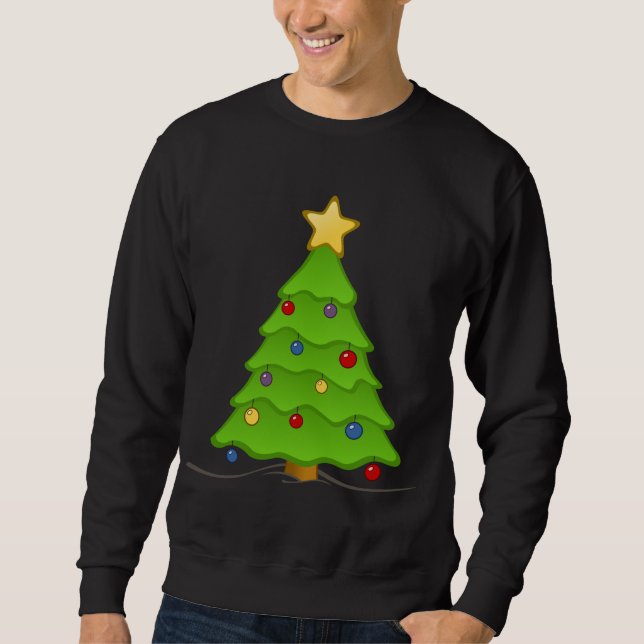 Dekorierter Holiday Tree Ugly Christmas Swaeter Sweatshirt (Vorderseite)