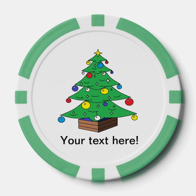 Dekorierter Weihnachtsbaum-Cartoon Pokerchips (Vorderseite)
