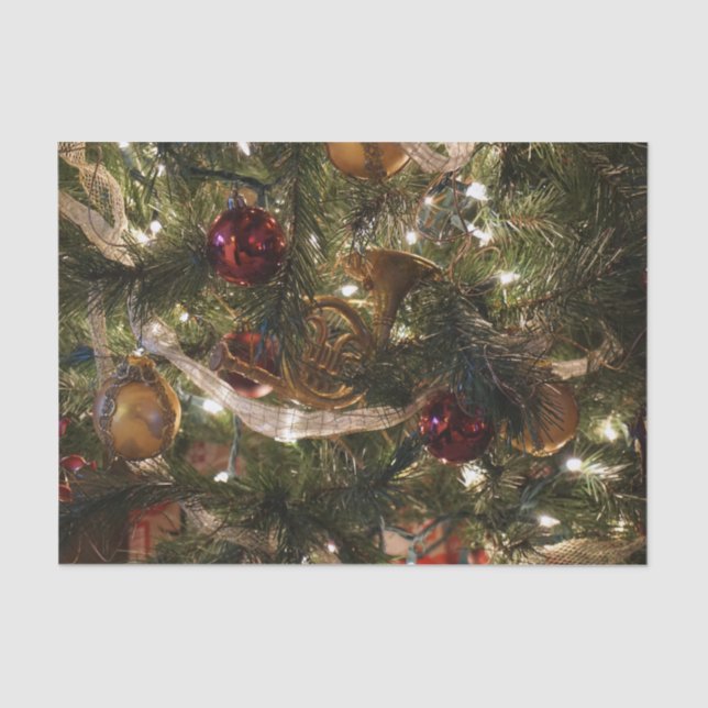 Dekorierter Weihnachtsbaum Nah Seidenpapier (Vorderseite)