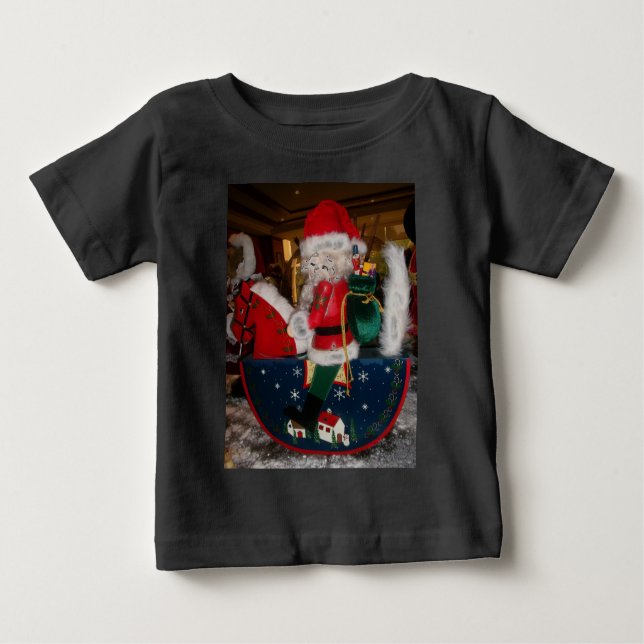 Dekorierter Weihnachtsmann Weihnachtskunst Print/D Baby T-shirt (Vorderseite)