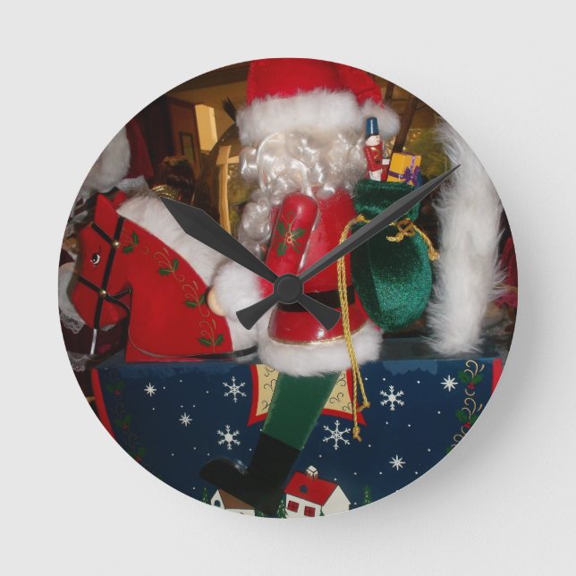 Dekorierter Weihnachtsmann Weihnachtskunst Print/D Runde Wanduhr (Vorderseite)
