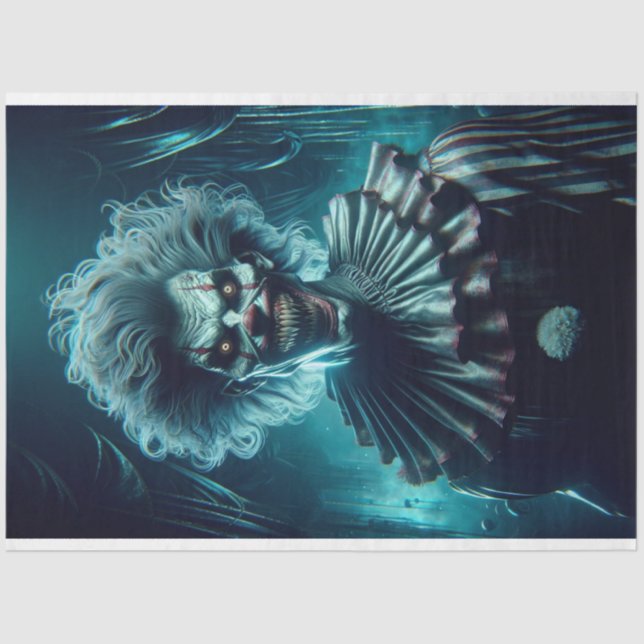 Dekoriertes Beängstigendes Clownpapier Seidenpapier (Vorderseite)