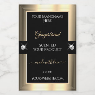 Dekoriertes Black Golden Shiny Brilliants Produkte Lebensmitteletikett