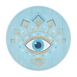 Dekoriertes griechisches Eye Türkisches Schutzsymb Schneidebrett