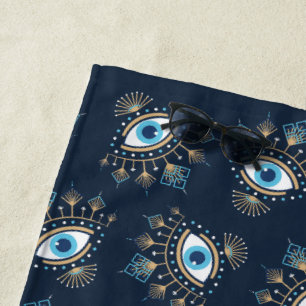 Dekoriertes griechisches Eye Türkisches Schutzsymb Strandtuch