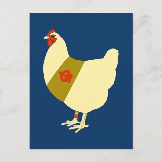 Dekoriertes Kriegshähnchen Postkarte (Vorderseite)