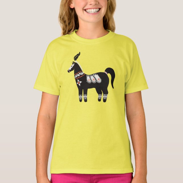 Dekoriertes Pferd T-Shirt (Vorderseite)