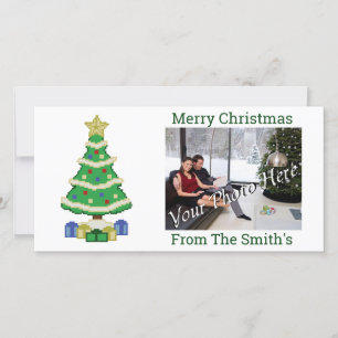 Dekoriertes Weihnachtsbaum 8bit Video Game Style H Feiertagskarte