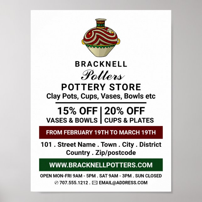 Dekorjug, Keramik-Store, Potter-Werbung Poster (Vorne)