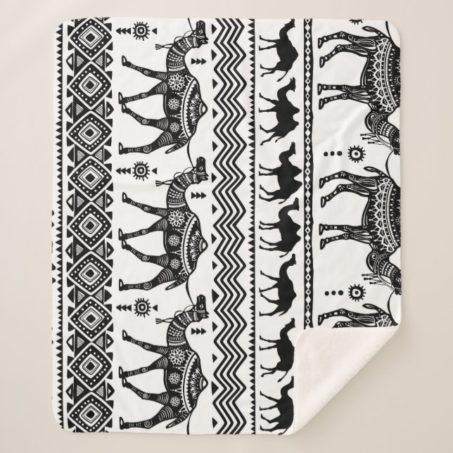 DekorKamele Nahtloses Muster Sherpadecke (Vorderseite)