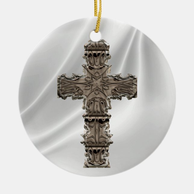 Dekorkreuz Keramik Ornament (Vorne)