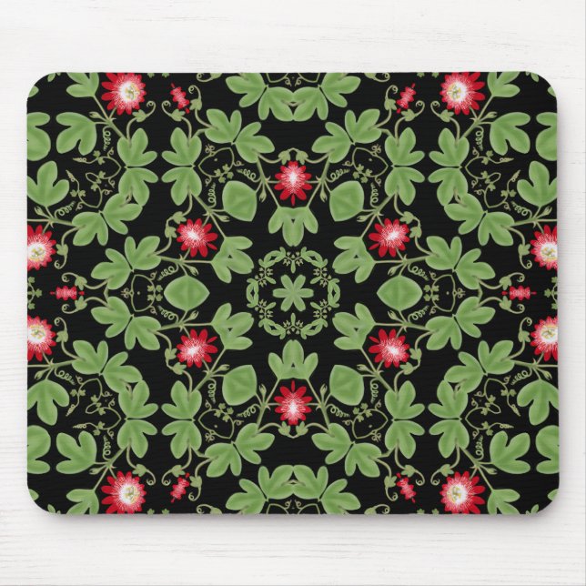 Dekoroter Passionflower Mousepad (Vorne)