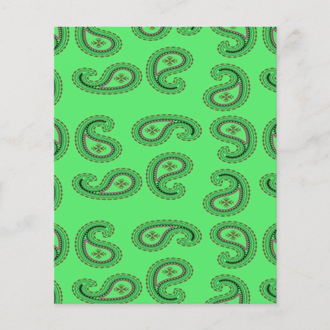 Dekorpaisley-Muster auf grün (Vorderseite)