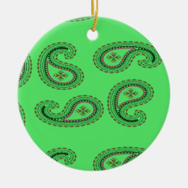 Dekorpaisley-Muster auf grün Keramik Ornament