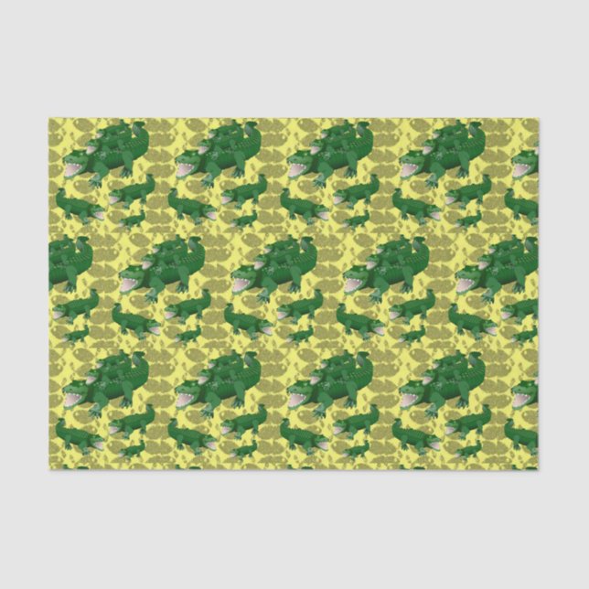 Dekorpapier Alligatoren Seidenpapier (Vorderseite)