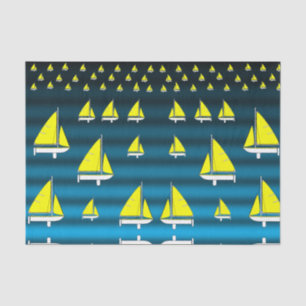Dekorpapier Segelboote gelb Seidenpapier
