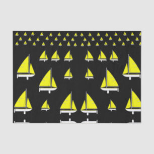 Dekorpapier Segelboote gelb Seidenpapier