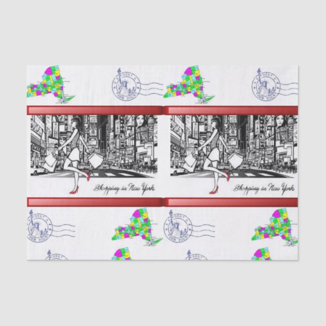 Dekorpapier Shopping New York Seidenpapier (Vorderseite)