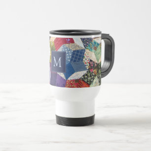 Dekorpatchwork-Sternenmuster-Monogramm Reisebecher