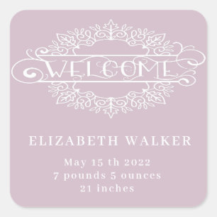 Dekorskript Begrüßungsbaby Quadratischer Aufkleber