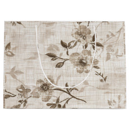 Dekortbeutel mit braunem Blumendesign Große Geschenktüte