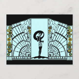 Dekos am Meer in Aqua und Gelb Postkarte