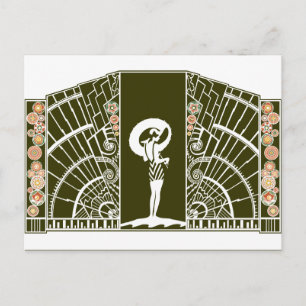 Dekos am Meer in Olive und Orange Postkarte