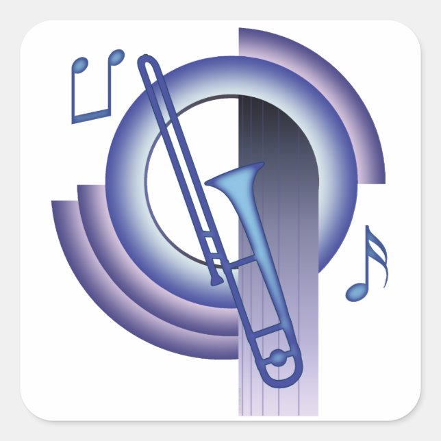 DekoTrombone Quadratischer Aufkleber (Vorderseite)