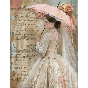 Dekouapage Süd Charm Flower Pink Parasol Seidenpapier