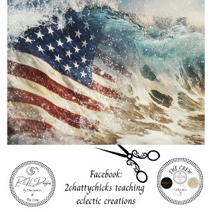Dekoupage 250. amerikanische Flagge Wellen Kunst Seidenpapier